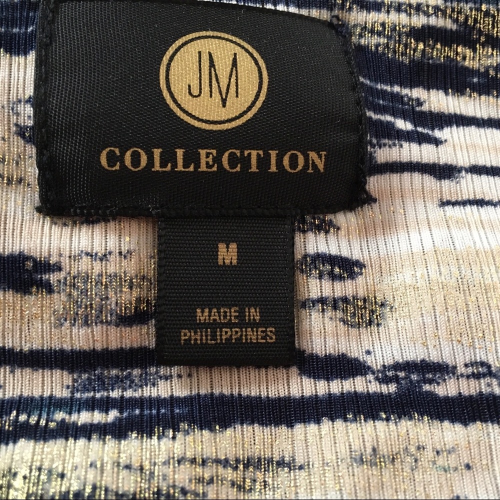 Jm Collection Multi Color Tunic Top Size Medium - image 7